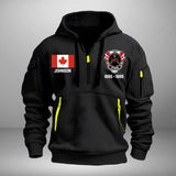 Personalized Canadian Army Veteran Custom Name & Time US Flag Quarter Zip Hoodie 2D Printed AHVA241051