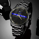 Personalized Australian Police Flag Blue Line Custom Name & Department Watch Printed QTKH241052