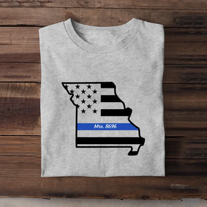 Personalized US State Map Police Custom ID T-shirt Printed LVA241059
