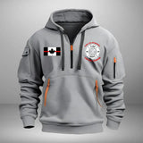 Personalized Canadian Firefighter Flag Custom Name & Department Quarter Zip Hoodie 2D Printed AHHN241062