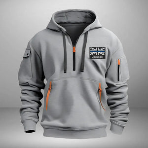 Personalized UK Police Flag Custom Name & ID Quarter Zip Hoodie 2D Printed LVA241070