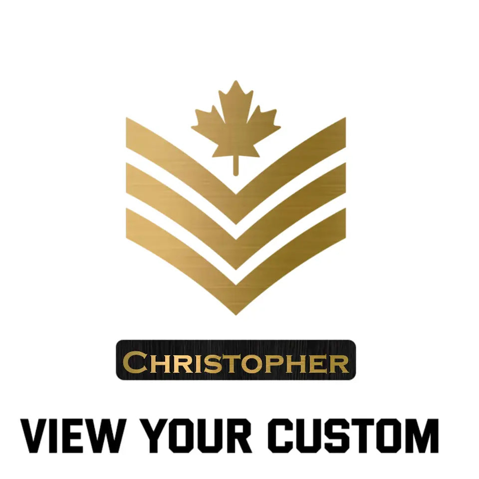 Personalized Canadian Veteran Rank Gold Custom Name Wood Sign Printed AHVQ241090