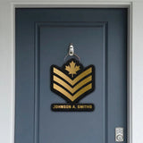 Personalized Canadian Veteran Rank Gold Custom Name Wood Sign Printed AHVQ241090