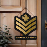 Personalized Canadian Veteran Rank Gold Custom Name Wood Sign Printed AHVQ241090