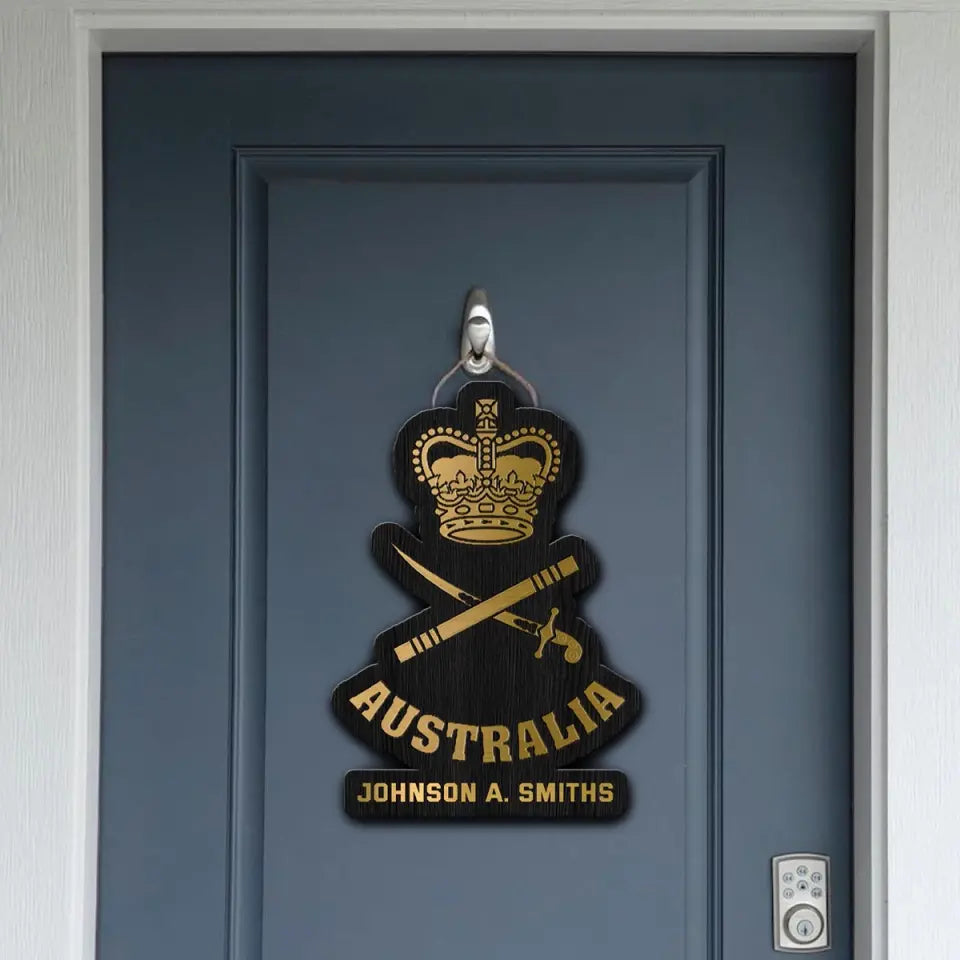 Personalized Australian Veteran Rank Gold Custom Name Wood Sign Printed AHVQ241090