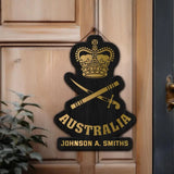 Personalized Australian Veteran Rank Gold Custom Name Wood Sign Printed AHVQ241090