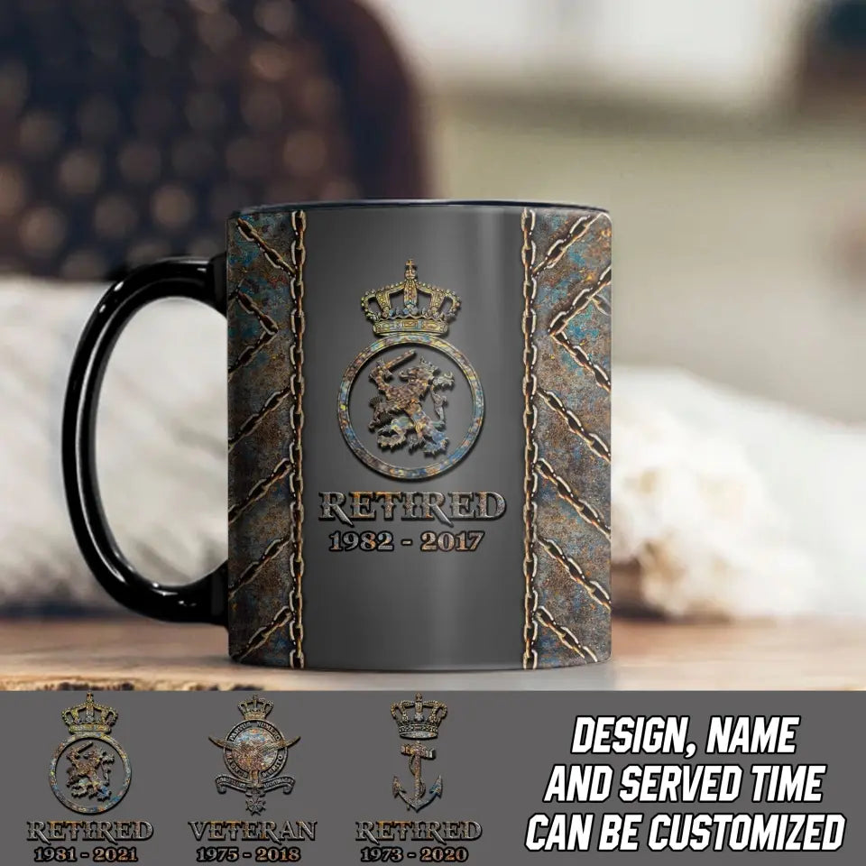 Personalized Netherlands Veteran Branch Logo & Custom Time Mug Printed VQ241095