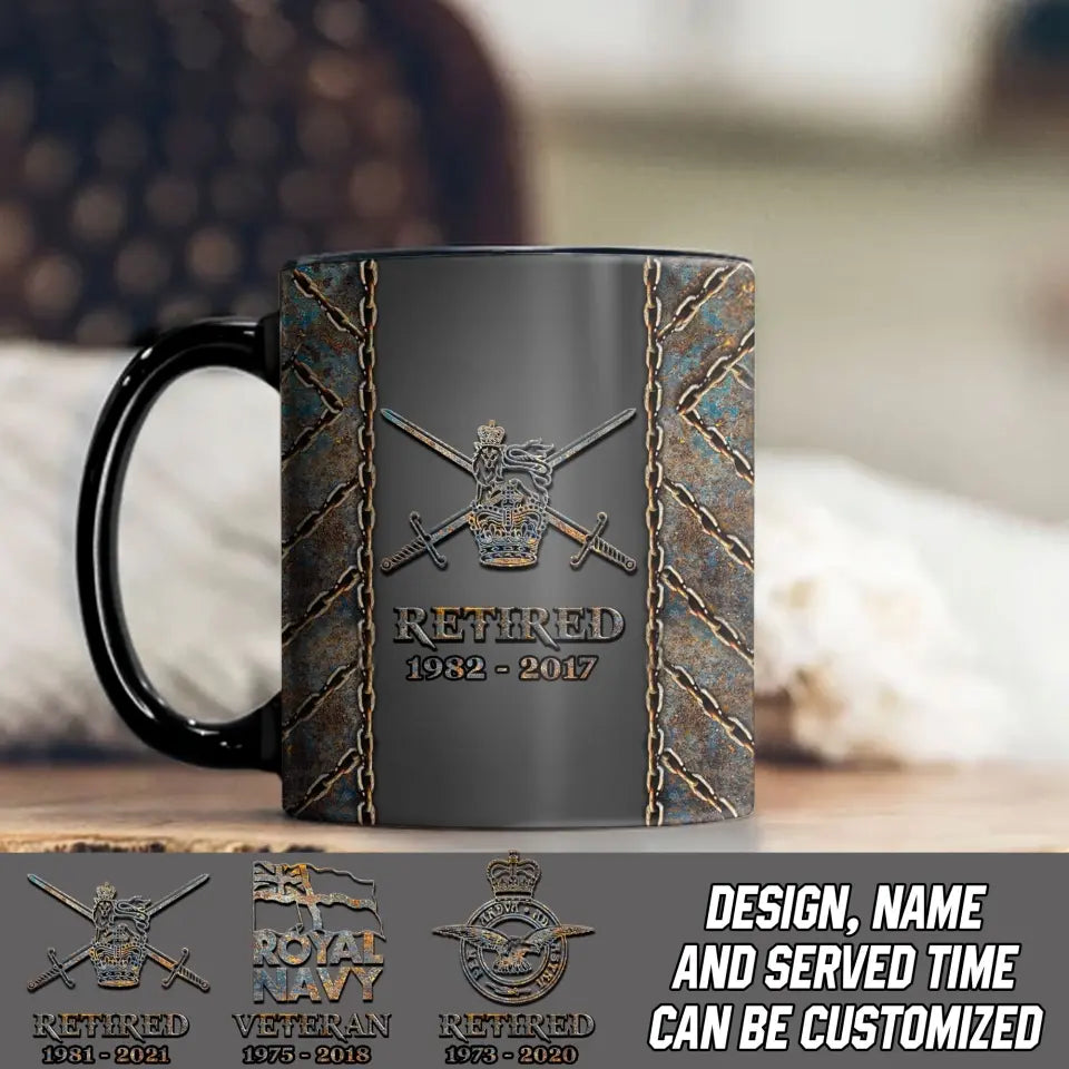 Personalized UK Veteran Branch Logo & Custom Time Mug Printed VQ241095