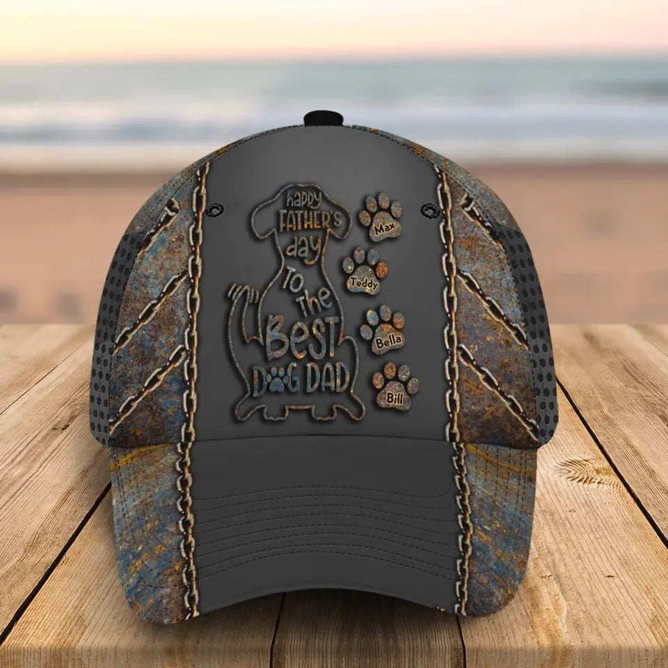 Personalized Happy Father's Day To The Best Dog Dad Cap 3D Printed VQ241098