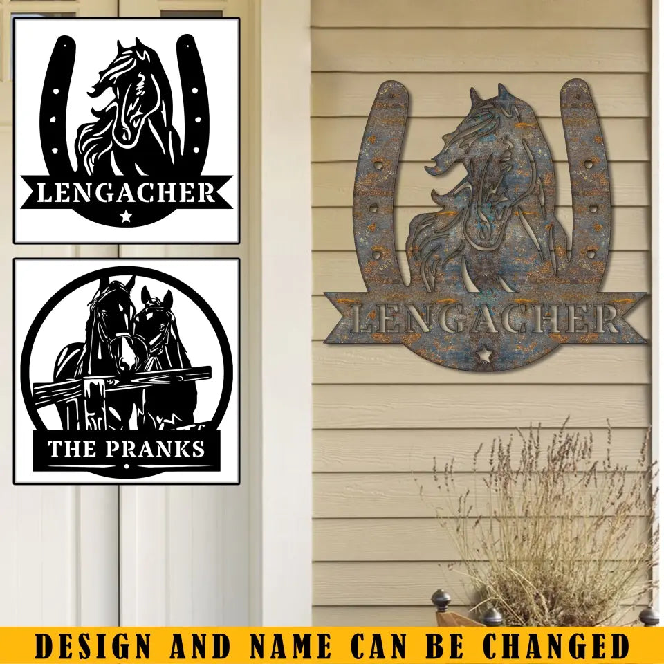 Personalized Horse Art Horse Lovers Gift Metal Sign Printed KVH241097