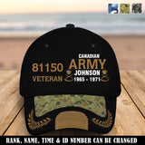 Personalized Australian Army Airforce Navy Veteran Rank Gold Custom ID, Name & Service Time Cap 3D Printed AHVQ241102