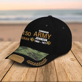 Personalized Canadian Army Airforce Navy Veteran Rank Gold Custom ID, Name & Service Time Cap 3D Printed AHVQ241102