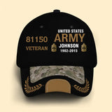 Personalized US Army Airforce Navy Veteran Rank Gold Custom ID, Name & Service Time Cap 3D Printed AHVQ241102