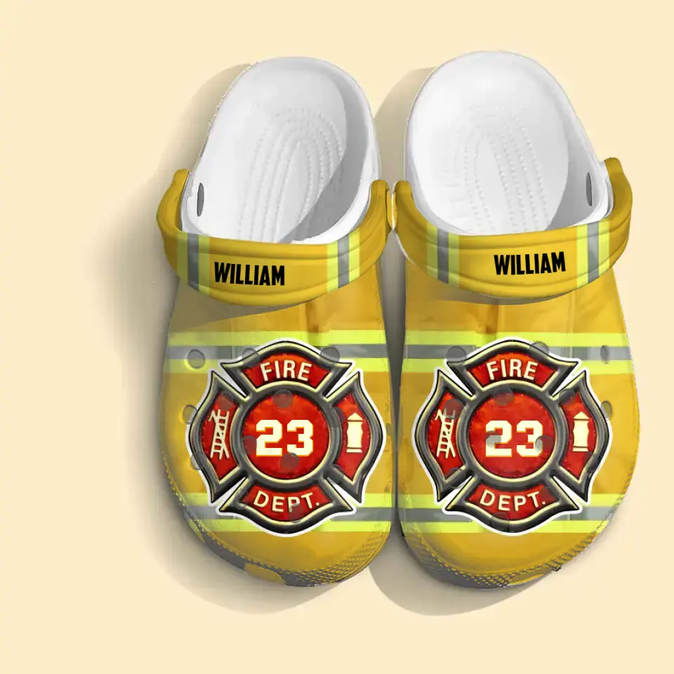 Personalized Firefighter Logo Custom Name & ID  Clogs Slipper Shoes Printed AHHN241108