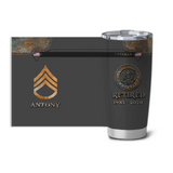 Personalized US Army Logo US Veteran Custom Name & Time Tumbler Printed QTVQ241114