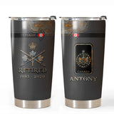 Personalized Canadian Army Logo US Veteran Custom Name & Time Tumbler Printed QTVQ241114