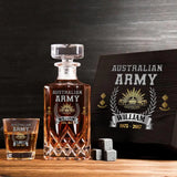 Personalized Australian Army Veteran Rank Gold Custom Name & Time Decanter Set with Glasses Printed AHVQ241109