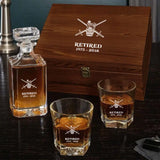 Personalized UK Army Logo Retired Canadian Veteran Custom Time Decanter Set with Glasses Printed QTHN241115
