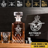 Personalized UK Army Logo Retired Canadian Veteran Custom Time Decanter Set with Glasses Printed QTHN241115