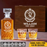 Personalized Australian Police Branch Logo Custom Name & Time Decanter Set with Glasses Printed LVA241130