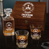 Personalized Canadian Army Veteran Logo Custom Name & ID Decanter Set with Glasses Printed AHHN241117