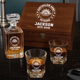 Personalized Australian Army Veteran Logo Custom Name & ID Decanter Set with Glasses Printed AHHN241117