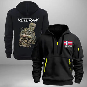 Personalized Norwegian Veteran Custom Name Quarter Zip Hoodie 2D Printed KVH241133