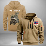 Personalized Norwegian Veteran Custom Name Quarter Zip Hoodie 2D Printed KVH241133