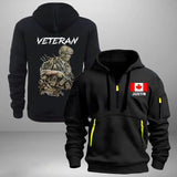 Personalized Canadian Veteran Custom Name Quarter Zip Hoodie 2D Printed KVH241133