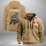 Personalized Canadian Veteran Custom Name Quarter Zip Hoodie 2D Printed KVH241133