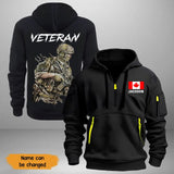 Personalized Canadian Veteran Custom Name Quarter Zip Hoodie 2D Printed KVH241133