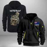 Personalized Australian Veteran Custom Name Quarter Zip Hoodie 2D Printed KVH241133