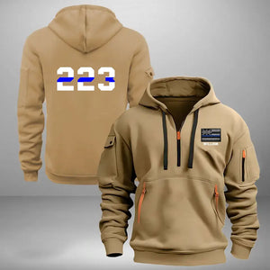 Personalized USA Police Flag Custom Name & ID Quarter Zip Hoodie 2D Printed QTHN241147