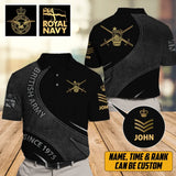 Personalized UK Veteran Branch Logo Custom Rank Gold, Name & Time Polo Shirt Printed AHVA241142