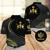 Personalized Canadian Veteran Branch Logo Rank Gold Custom Name & Time Polo Shirt Printed AHVQ241144