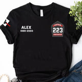Personalized Canadian Firefighter Flag Custom Name & Time T-shirt Printed AHHN241159