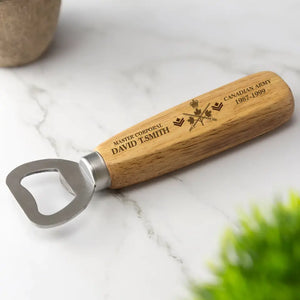 Personalized Canadian Army Veteran Custom Rank, Name & Time Wooden Bottle Opener Printed KVH1164