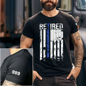 Personalized Retired US Police Custom ID T-shirt Printed KVH241175