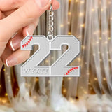 Personalized Baseball Player Custom Name & ID Acrylic Keychain Printed QTVQ241177