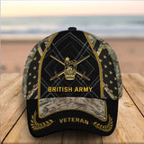 Personalized UK Army Logo UK Veteran Camo 3D Cap Printed AHVQ24995