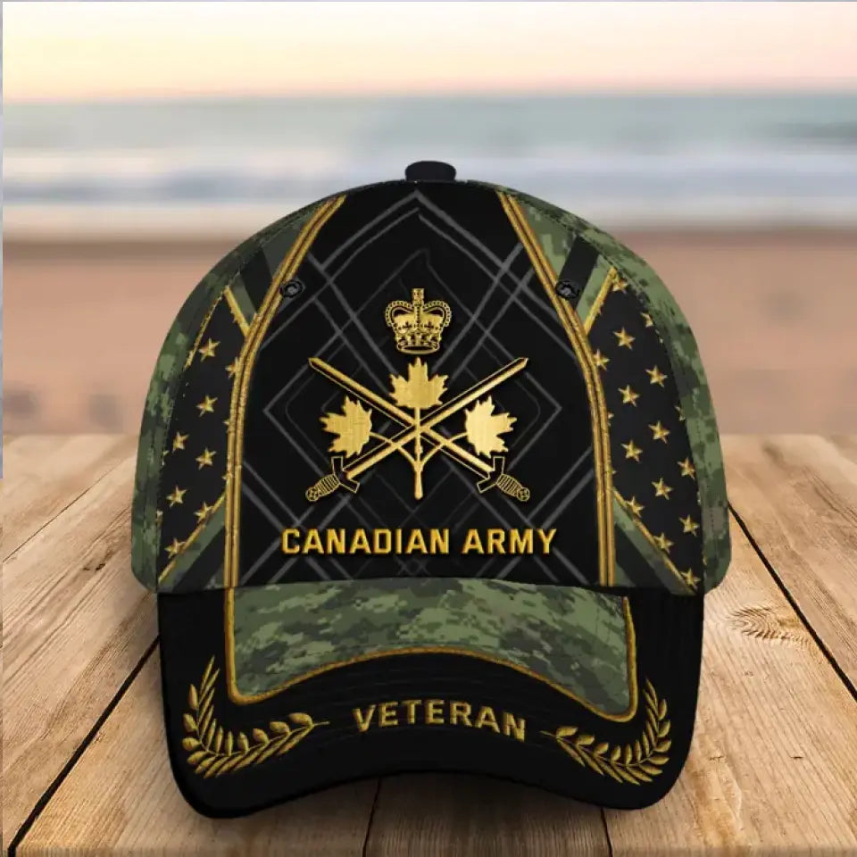 Personalized Canadian Army Logo Canadian Veteran Camo 3D Cap Printed AHVQ24995