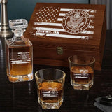 Personalized US Veteran Name with Branch Logo 
Decanter Set With Glasses Printed KVH241183