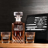 Personalized US Veteran Name with Branch Logo 
Decanter Set With Glasses Printed KVH241183