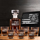 Personalized US Veteran Name with Branch Logo 
Decanter Set With Glasses Printed KVH241183