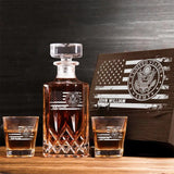Personalized US Veteran Name with Branch Logo 
Decanter Set With Glasses Printed KVH241183