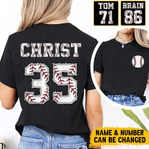 Personalized Baseball Player Custom Name & Number Woman T-shirt Printed LVA241190