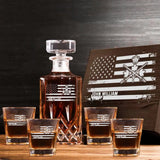 Personalized Canadian Veteran Logo Custom Name Decanter Set with Glasses Printed KVH241183