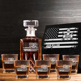 Personalized Canadian Veteran Logo Custom Name Decanter Set with Glasses Printed KVH241183