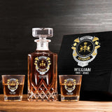 Personalized Canadian Veteran Branch Logo Custom Name & Time Decanter Set with Glasses Printed AHVQ241192