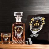 Personalized Canadian Veteran Branch Logo Custom Name & Time Decanter Set with Glasses Printed AHVQ241192